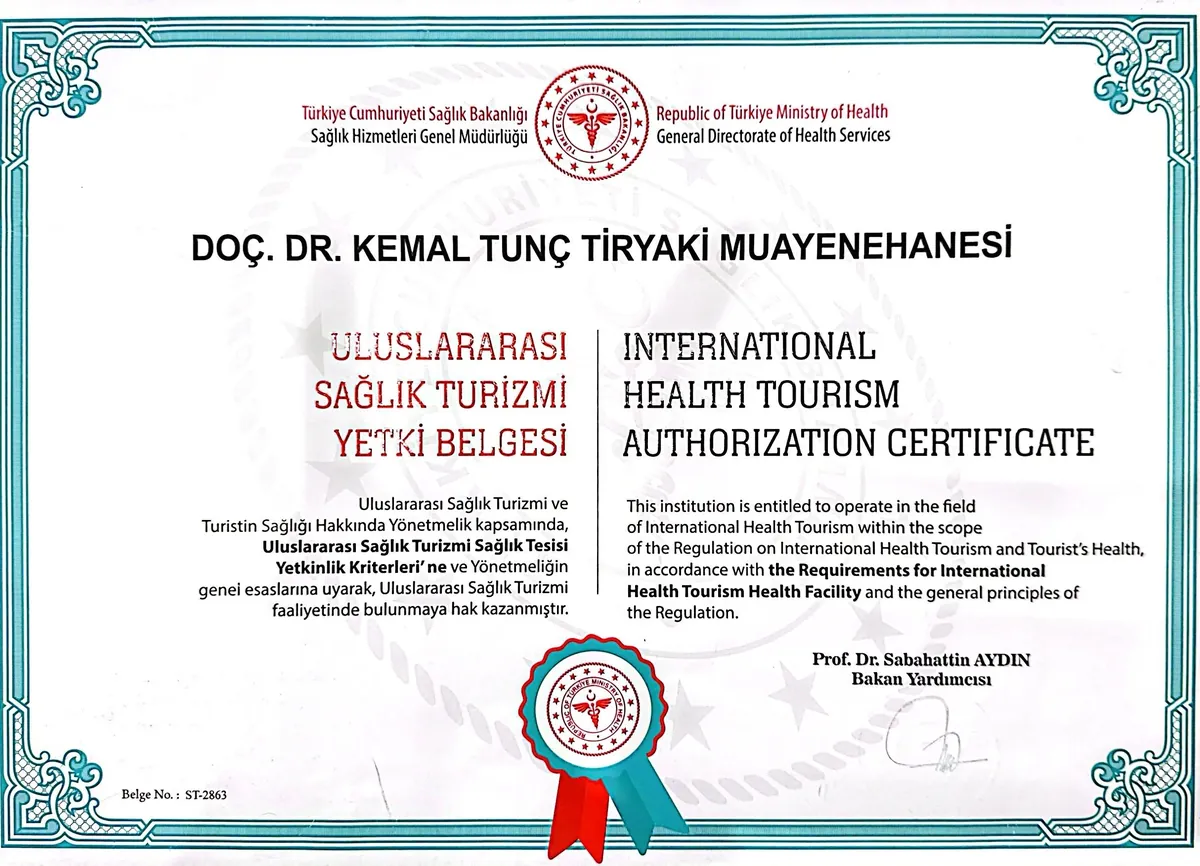 Sağlık Turizmi Yetki Belgesi